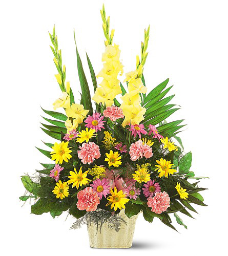 U #2. A U shaped floral surrounds your loved ones urn in Lihue, HI